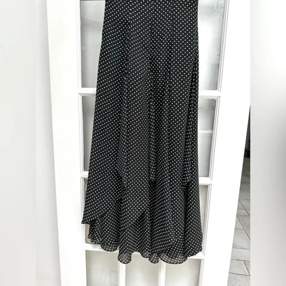 Vintage Cache Gold Label Rockabilly Pinup Ruffle Polka Dot Midi Dress Size 4 S - Picture 5 of 12